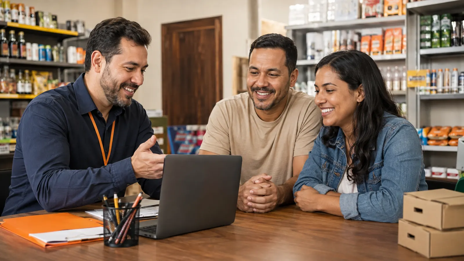 Consultoria de confiança apresentando o Apollo Smart para lojistas